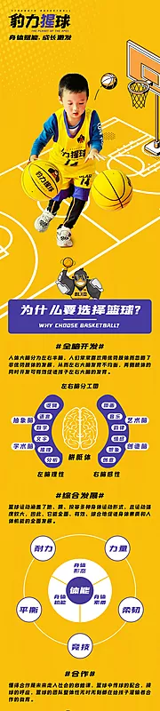 素材能量站-篮球课程培训海报长图