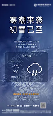 素材能量站-地产寒潮天气提醒海报