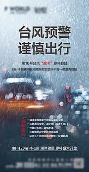 素材能量站-地产暴风雨、台风预警海报