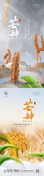 素材能量站-芒种节气系列海报