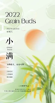 素材能量站-小满节气海报