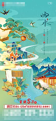 素材能量站-地产雨水节气海报