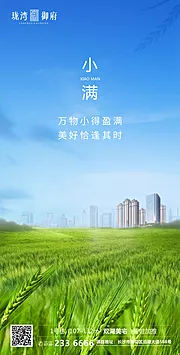 素材能量站-房地产小满节气移动端海报