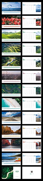 素材能量站-风景2023日历台历