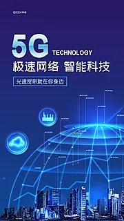 素材能量站-5G数据时代新科技海报