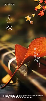 素材能量站-立秋节气移动端海报