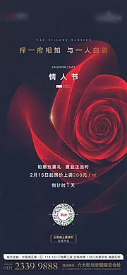 素材能量站-玫瑰花情人节移动端海报