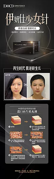 素材能量站-医美伊妍仕少女针案例长图海报