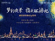 素材能量站-地产油画刮刮画梵高星空环球卡通