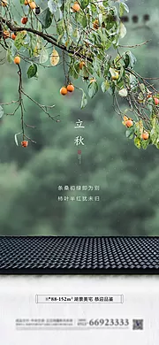 素材能量站-中式地产节气立秋海报