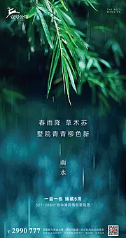 素材能量站-地产雨水节气移动端海报