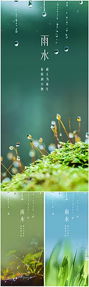 素材能量站-雨水节气系列海报