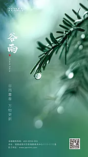 素材能量站-谷雨二十四节气移动端海报