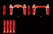 素材能量站-新年龙门桁架道旗物料