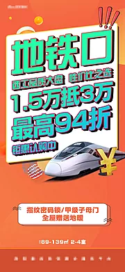 素材能量站-橙色大字报地铁口打折促销热销商品认购