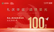 素材能量站-建党100周年演讲活动展板