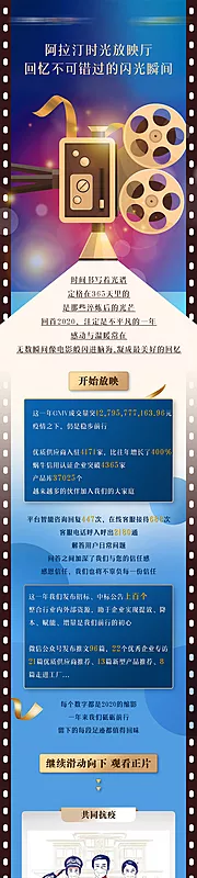 素材能量站-放映机回顾历史微信长图