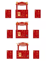 素材能量站-2021牛年新年摊位包装