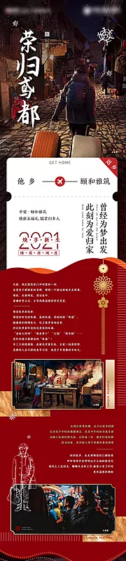 素材能量站-地产返乡置业新年过年归家长图海报