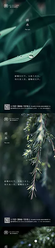 素材能量站-雨水节气系列海报