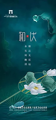 素材能量站-初伏节气海报