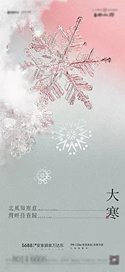 素材能量站-大寒雪花海报