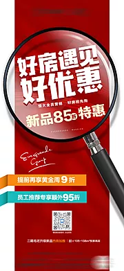 素材能量站-好房遇见好优惠地产大字报海报