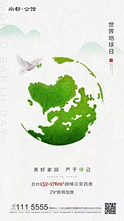 素材能量站-世界地球日手机海报