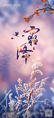 素材能量站-霜降节气海报