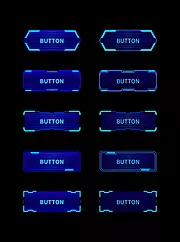素材能量站-科技边框按钮机械几何图案UI元素控件素材集UI控件（全部矢量 包含sketch+AI+EPS+PNG格式）
