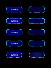 素材能量站-科技感机械边框几何图案UI控件按钮按键素材UI控件（全部矢量 包含sketch+AI+EPS+PNG格式）