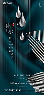 素材能量站-雨水谷雨房地产海报