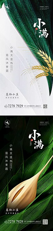 素材能量站-小满节气海报