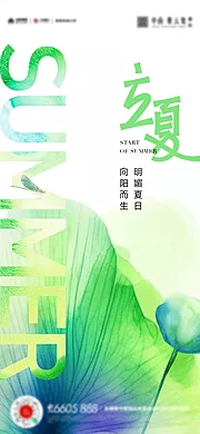 素材能量站-立夏夏至小满海报