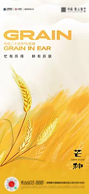 素材能量站-芒种小满立秋海报