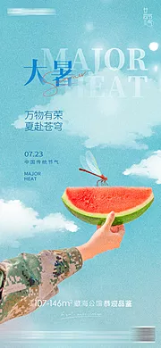 素材能量站-创意大暑节气节日借势海报