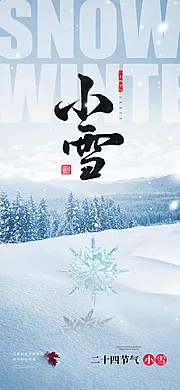 素材能量站-小雪大雪大寒小寒二十节气地产圈图海报