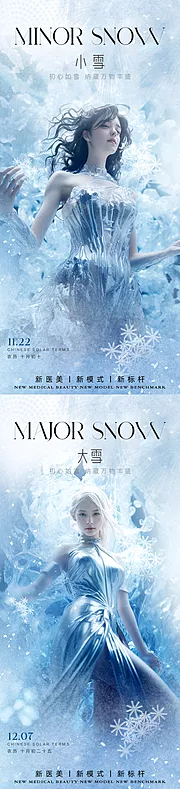 素材能量站-小雪大雪节气海报