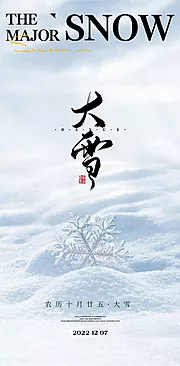 素材能量站-小雪大雪大寒小寒二十节气地产圈图海报