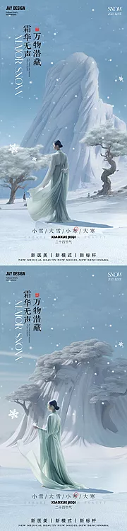 素材能量站-大雪大寒小寒节气海报