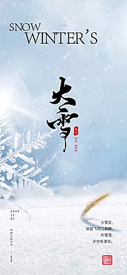 素材能量站-大雪小雪大寒小寒二十节气地产圈图海报