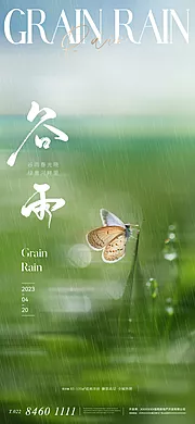 素材能量站-地产美业唯美意境谷雨节气海报