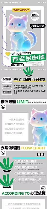 素材能量站-养老金申请办理指南长图