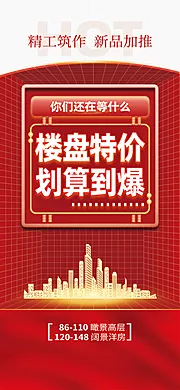 素材能量站-地产住宅宣传红盘热卖特价促销热销海报