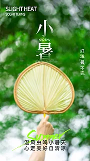 素材能量站-小暑插画节气夏日节日唯美海报