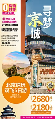 素材能量站-京津旅游故宫长城北京海报