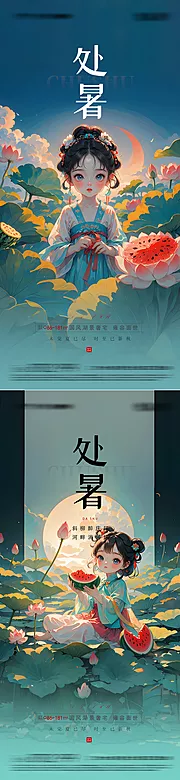 素材能量站-处暑海报