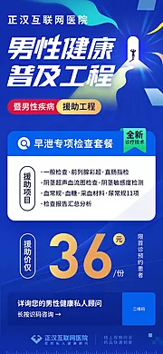 素材能量站-互联网医疗男性健康惠民工程活动海报长图