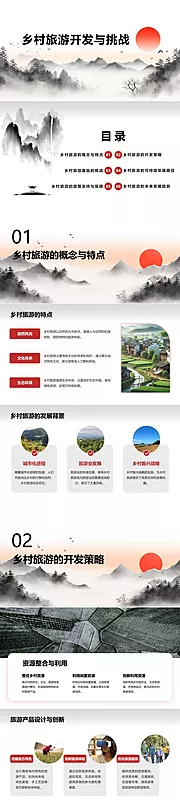 素材能量站-乡村旅游开发与挑战PPT