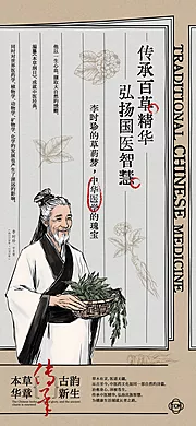 素材能量站-弘扬中医文化海报